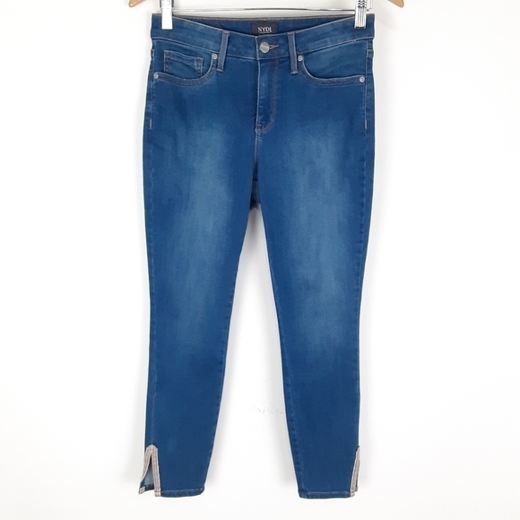 NYDJ Ami Ankle Skinny Jeans In Medium Wash Size 4 Petite (Short) - Picture 2 of 9